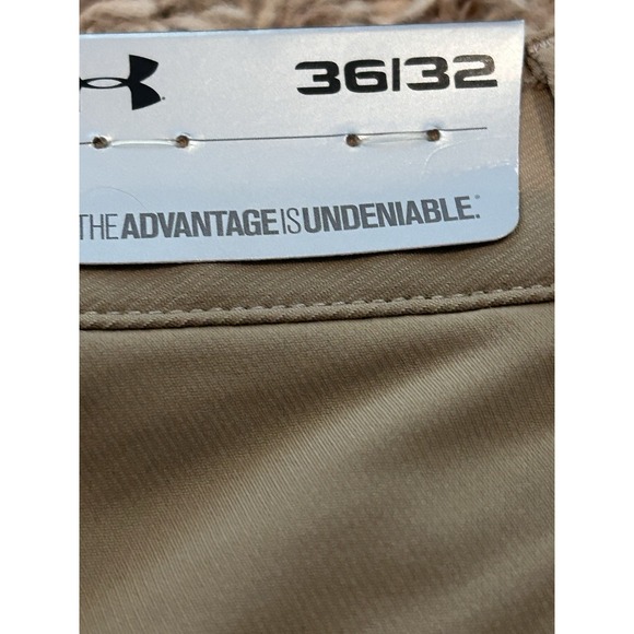 Under Armour Men's solid tan khaki flat front Golf Pants 36 X 32 NEW - Picture 6 of 7